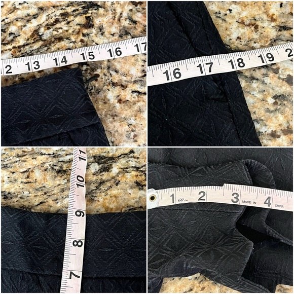 ANN TAYLOR LOFT BLACK SCALLOPED HEM TEXTURED SHORTS PREPPY GOTH CAPSULE BEACH 4 - Picture 3 of 9